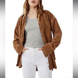 NWT free people baby cord shirt jacket